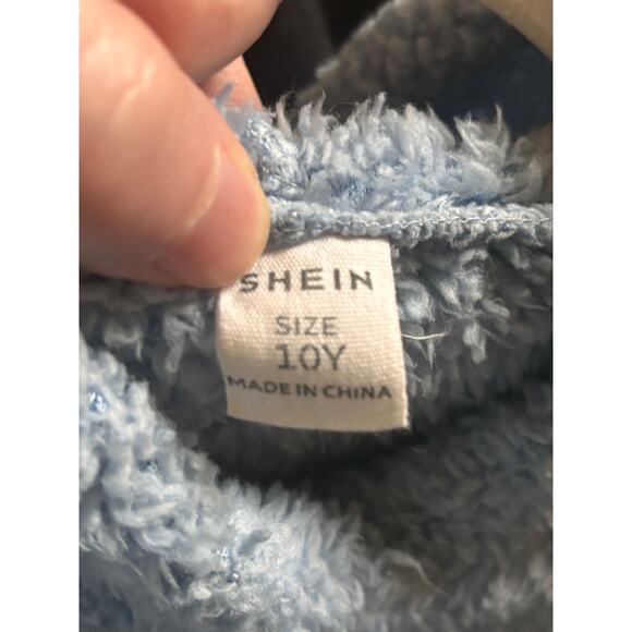 Shein Girls Size 10 Years Blue Teddy Bear Outfit Cropped Hoodie with Jogger Pant - Picture 7 of 7